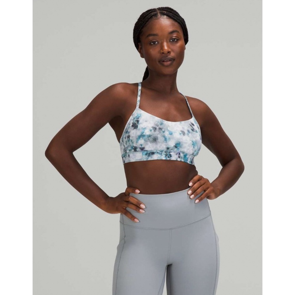 Lululemon Flow Y Bra Nulu Light Support A/C Cup Kaleidofloral Multi Size 4
